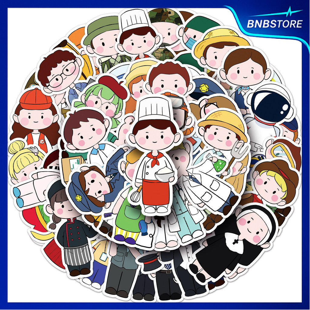 🍀ส่งจากไทย🍀 51แบบ สติกเกอร์ ชุดอาชีพในฝัน การ์ตูน Dream Job Cartoon Sticker