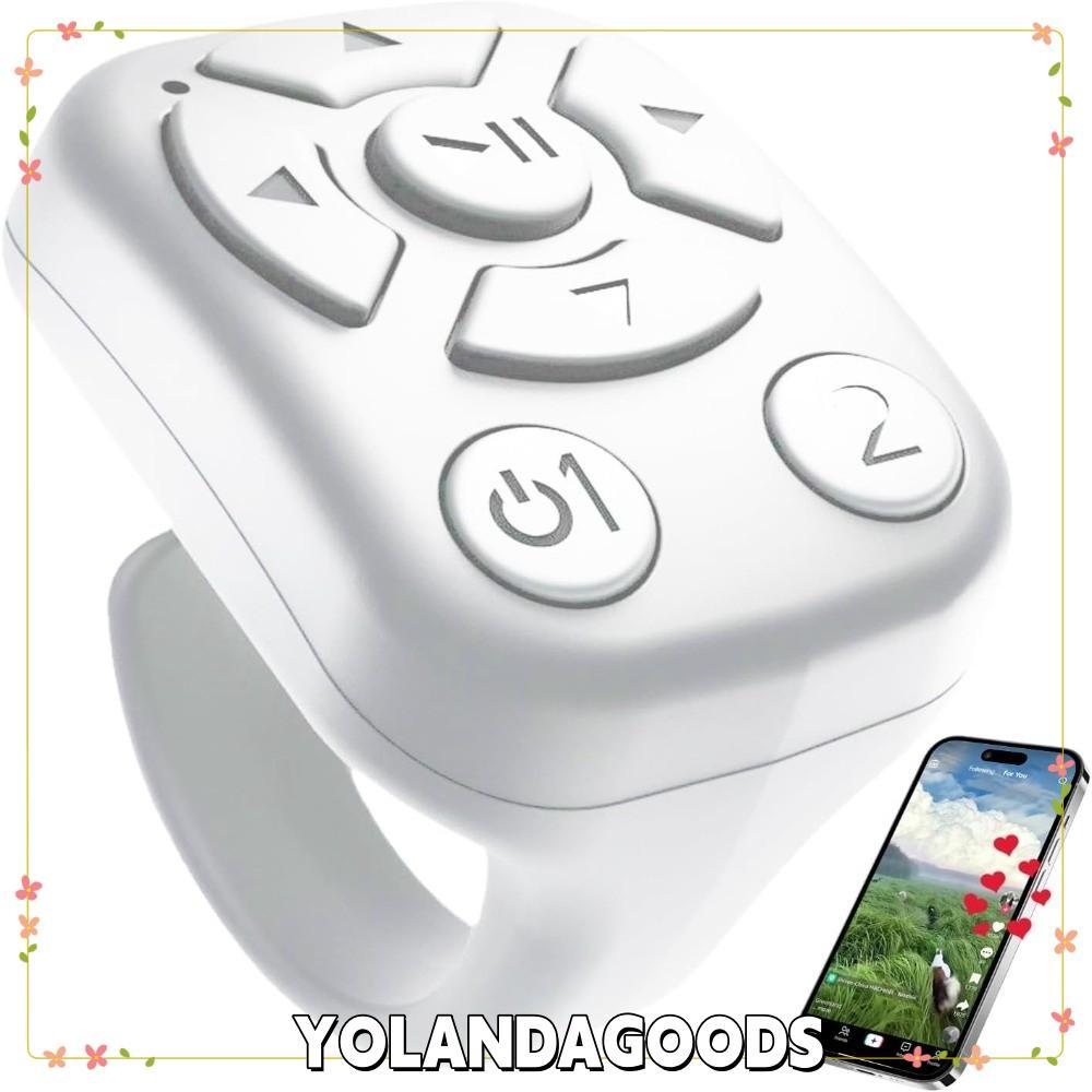 YOLANDAGOODS1 APP Scrolling Ring, Fingertip Control Wireless Design Bluetooth Remote Clicker Wireles