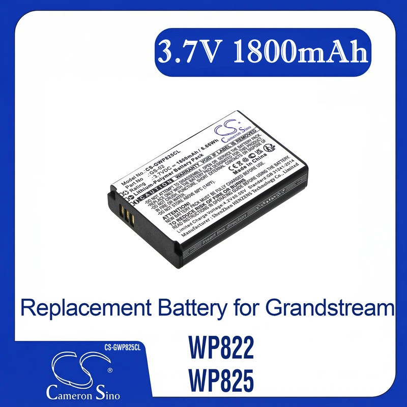 เปลี่ยนแบตเตอรี่ CS สําหรับ Grandstream WP822,WP825 PN:GS-02 1800mAh / 6.66Wh