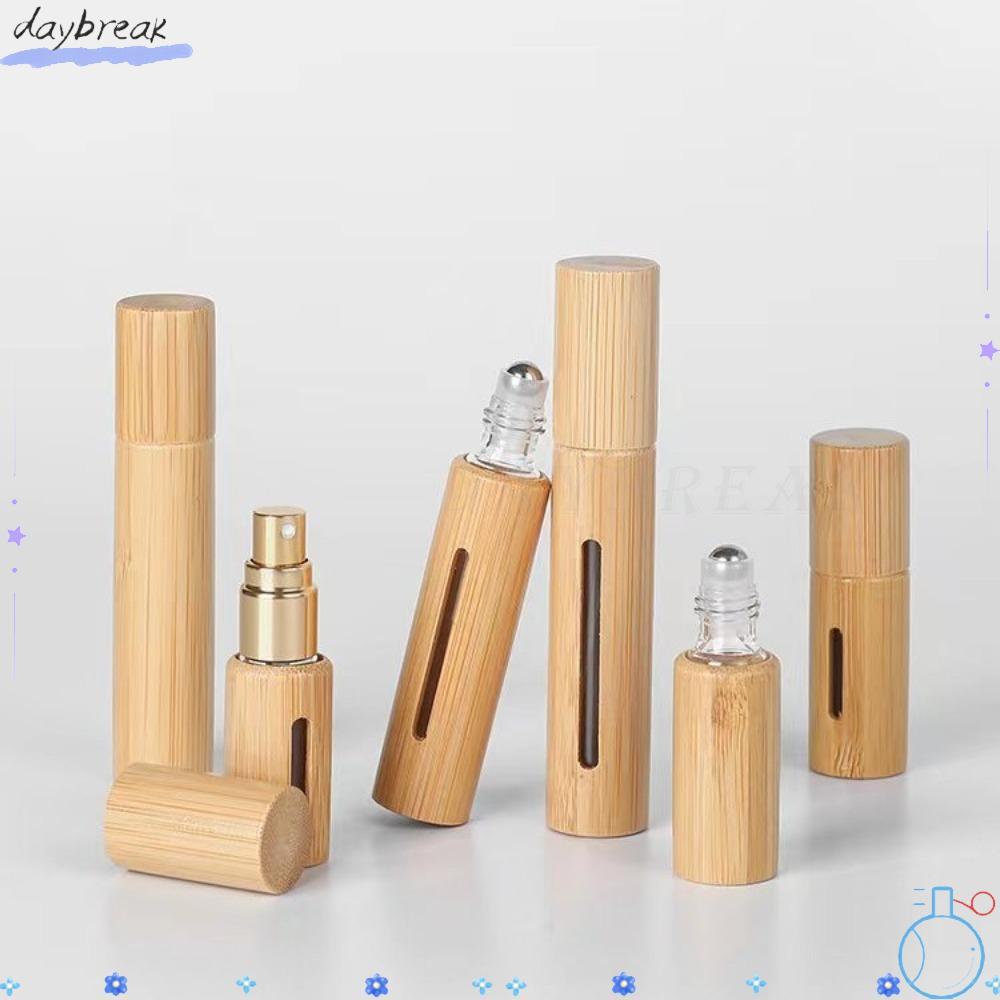DAYBREAK ไม้ไผ่ม้วนบนขวด,พร้อมลูกกลิ้งสแตนเลสมินิลูกกลิ้งขวด,ของขวัญ 3ml/5ml/10ml/15ml ชุดเดินทางแบบ