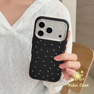 เคสไอโฟน17เคสผิวหนัง ลายจุด หัวใจ มินิมอล อ่อนโยน สไตล์ฮิต สำหรับiPhone 16 15 11 17 13 AIR 14 12 Pro Max 15 16 Plus XR X