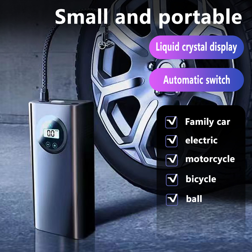 Car Tyre Inflator ชาร์จด้วยเครื่องวัดความดันแบบดิจิตอลยาง Inflator 1500mAh