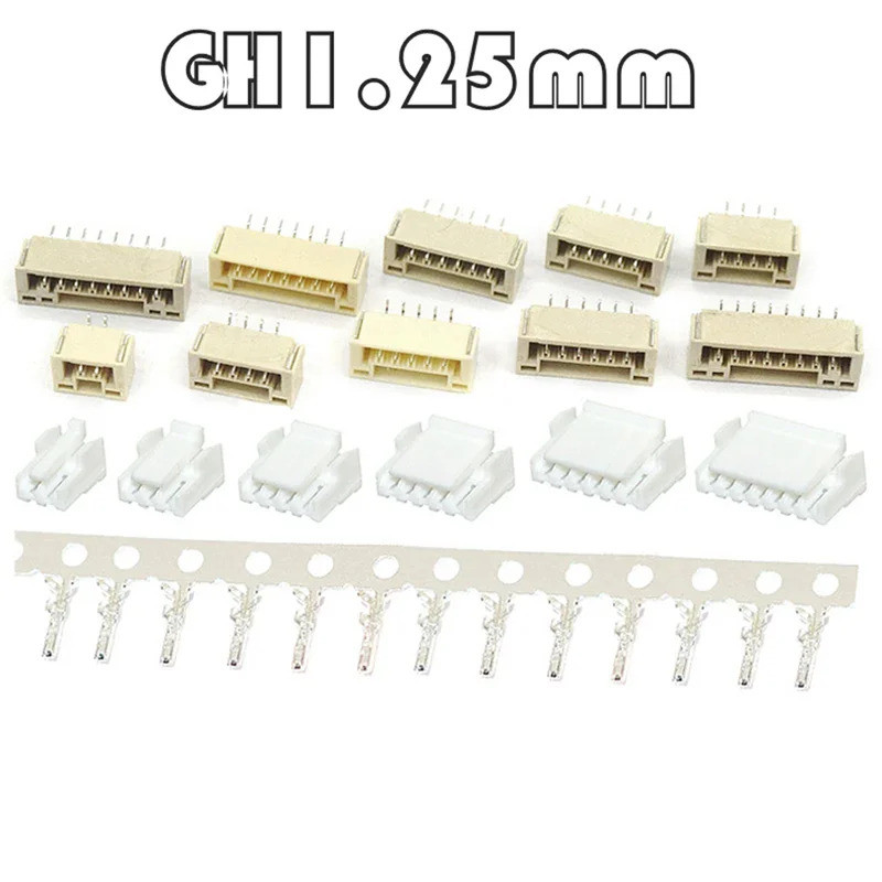 20PCS GH1.25 GH 1.25 มม.ล็อคขั้วต่อซ็อกเก็ต Pin Header แนวตั้งแนวนอน JST เทอร์มินัล 2 3 4 5 6 8 12 พิน