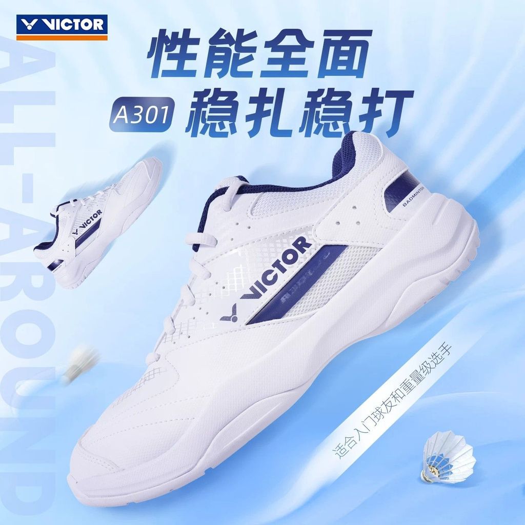 อุปกรณ์แบดมินตันคุณภาพสูง VICTOR) Victory A301 รองเท้าแบดมินตันผู้ชายผู้หญิงสไตล์ Stable Shock Absor