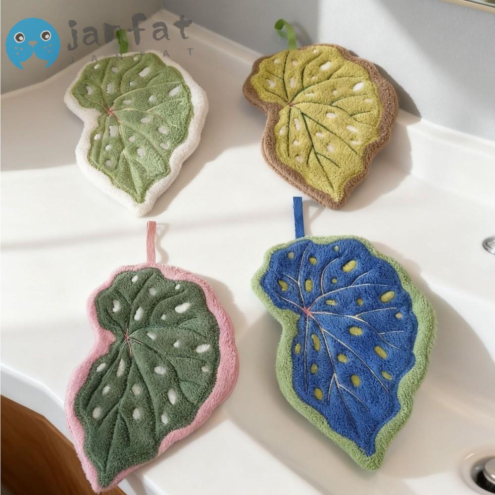 เจแนต ผ้าเช็ดหน้าห้องครัว,กํามะหยี่ปะการังดูดซับน้ําผ้าเช็ดมือ,การ์ตูนคุณภาพสูงแขวนใบไม้หนาห้องน้ํา เคอร์ชี่ฟ ครัว