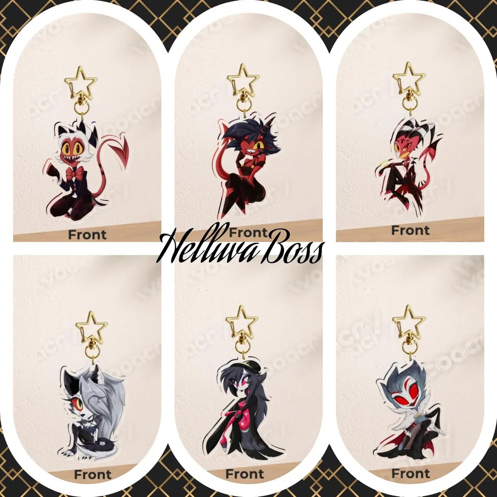 Helluva Boss mica พวงกุญแจอะคริลิค Loona Octavia Goetia Blitzo Moxxie Millie ตัวอักษรกระเป๋าเป้สะพาย
