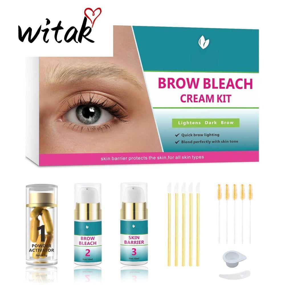 WITAK Lightening Kit, Eyebrow Bleach ใช้งานง่าย Brow Bleach Kit, ไม่มีหยด 5 แอพพลิเคชัน Quick Eyebro