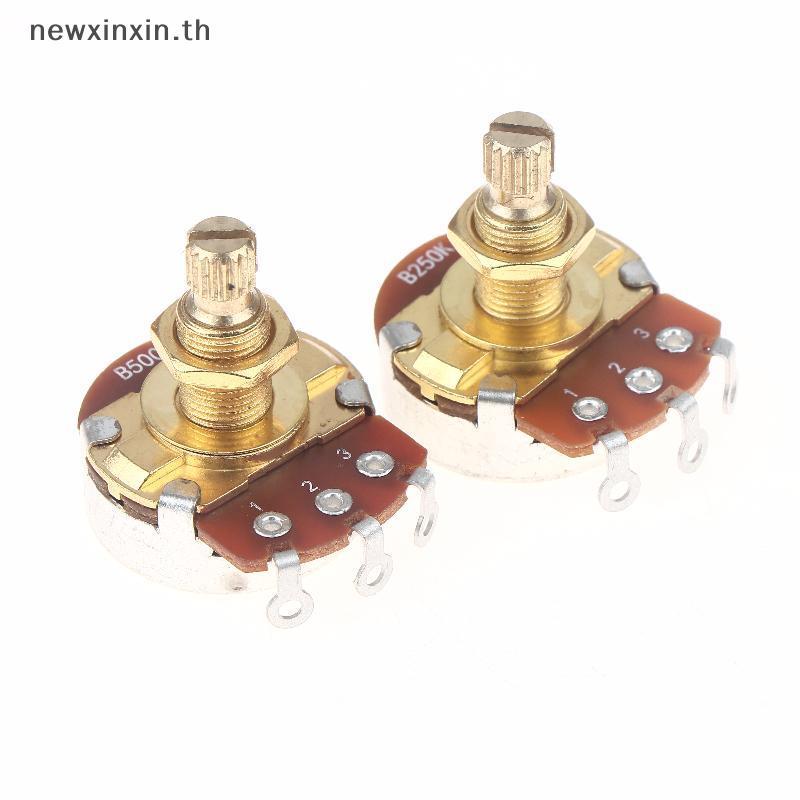 ^N^ 1 ชิ้นกีตาร์ Potentiometer หม้อแรงบิดต่ําและเสียงรบกวนต่ํารู้สึกเรียบเพลาทองเหลือง A500K A250K B