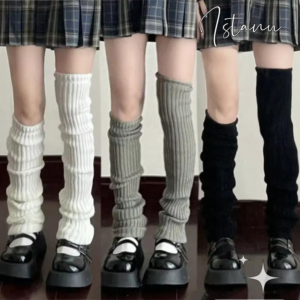ISTANU ถักเท้า, Warm 42/52/72 ซม.ต้นขา Tights, Casual Lolita สีขาวสีดํากางเกงขายาวฤดูใบไม้ร่วงฤดูหนา
