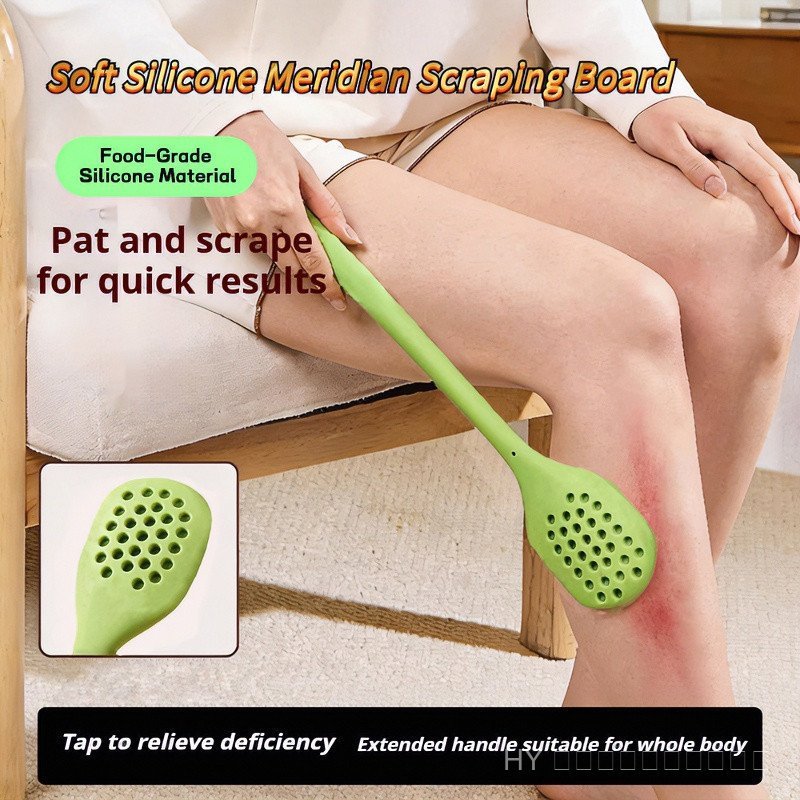 ซิลิโคนเกรดอาหาร Gua Sha & Meridian Paddle - ไม้นวดกดจุดสําหรับไหล่, คอและตับ Meridian, TCM Home The