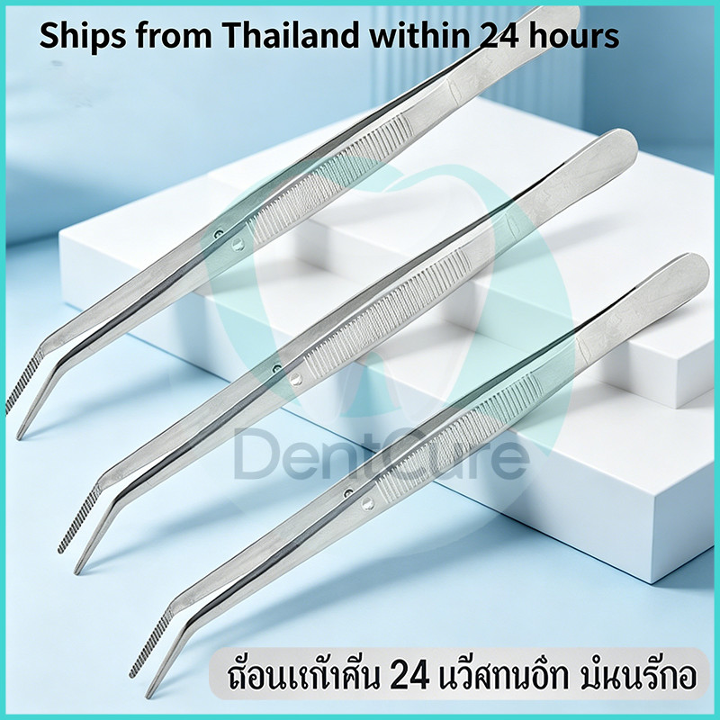 แหนบคีบสำลีทันตกรรม ปากคีบสแตนเลส ฟอร์เซปอเนกประสงค์ สำหรับคลินิกทันตแพทย์