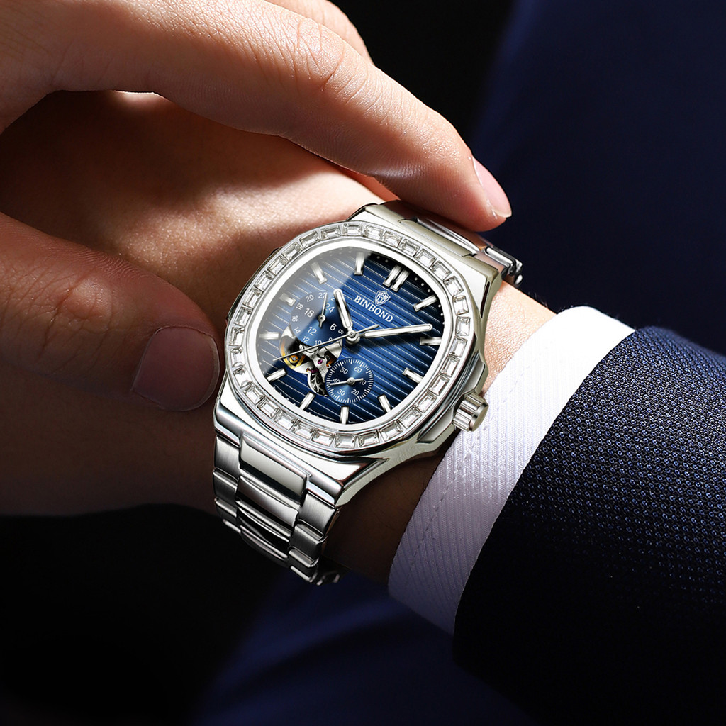Dial Guest Watch นาฬิกาอัตโนมัติเต็มรูปแบบ Multi-Function ผู้ชายนาฬิกากันน้ํา Bang Hollow ชายขนาดใหญ
