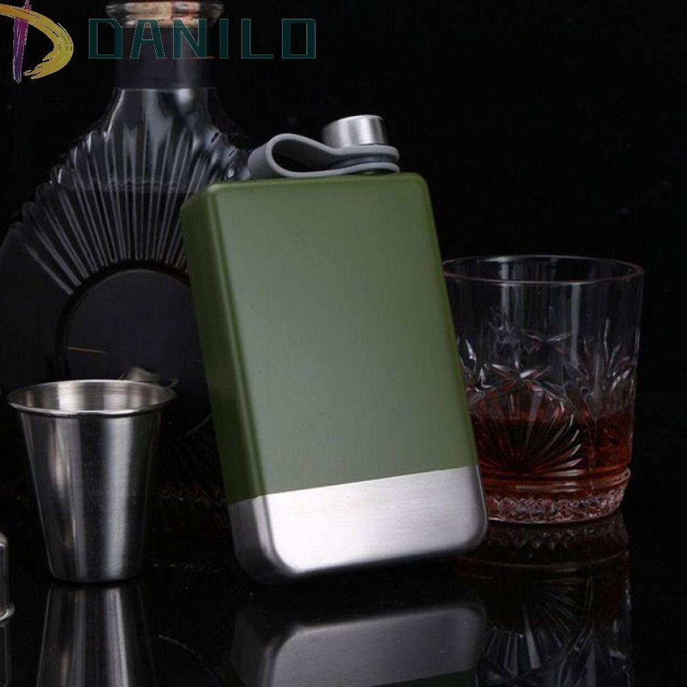 DANILLO ขวดเหล้า, กระติกน้ําสะโพกไม่แตกสแตนเลส, ขวดกระเป๋า 9oz ทนทาน