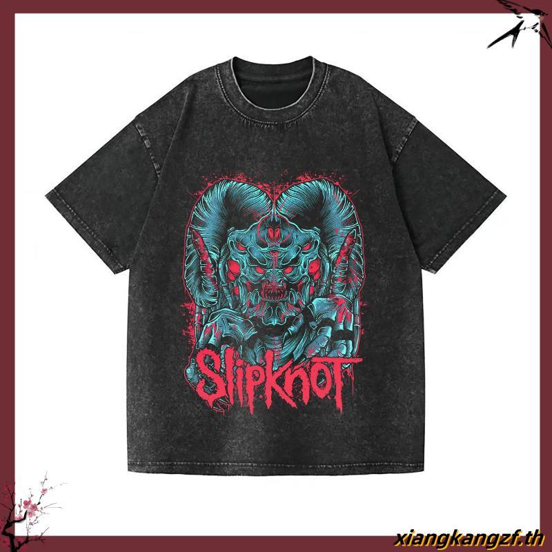 Rocket Lab สีเฟด Slipknot Prepare For Hell เสื้อยืดเฟด ผ้าคอตตอนพรีเมี่ยม USA สกรีนแบบ DTG งานละเอีย