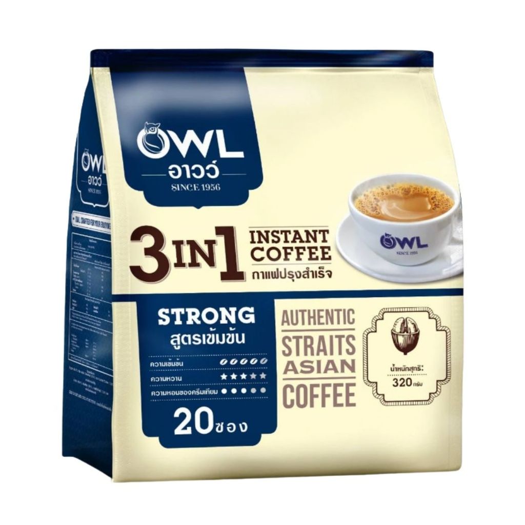 อาวว์ กาแฟ3อิน1สตรอง(Owl 3in1 Instant Coffee Mixed Strong 320g.)