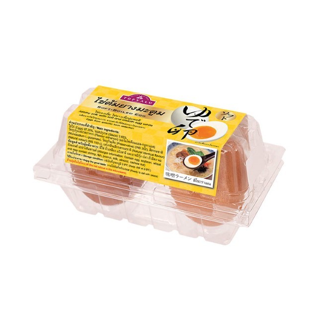 ท๊อปแวลู ไข่ไก่ต้มยางมะตูม(Topvalu Soft-Boiled Eggs 2Egg)