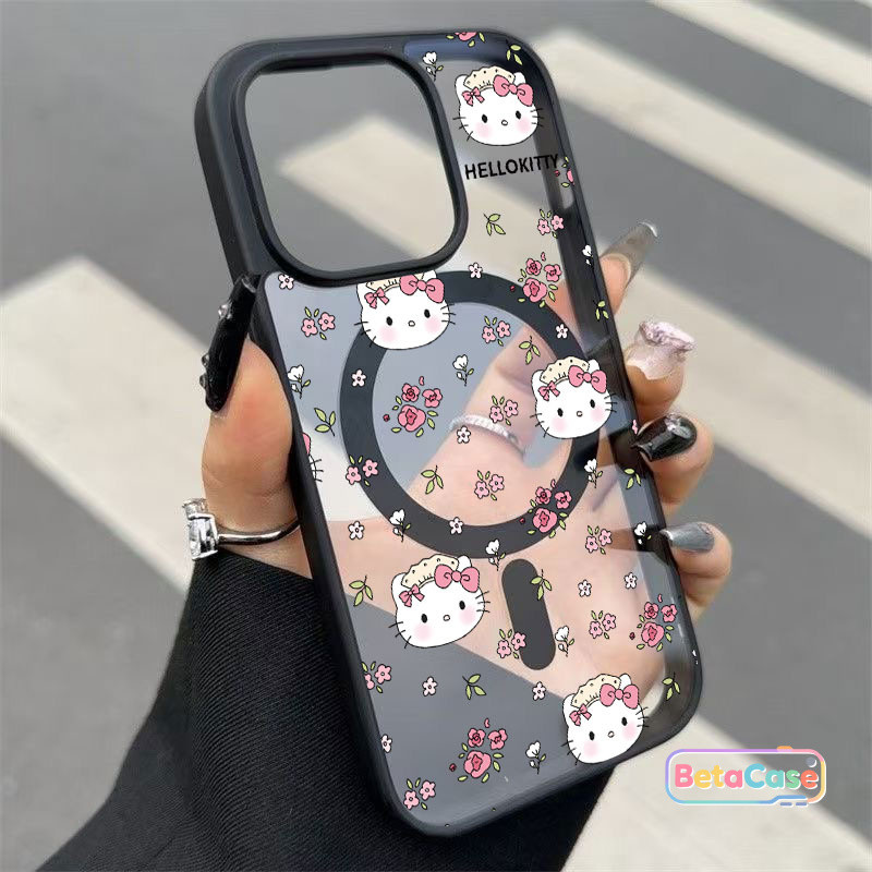 เคสโทรศัพท์ลายแมวสีชมพู น่ารักหวาน แบบดูดแม่เหล็ก รองรับ iPhone 12 13 14 15 16 17 13Pro 14Pro 15Pro 16Pro Max Plus ราคา ถูกที่สุด ดีลบีเคเค แกลเลอรีภาพที่ 3