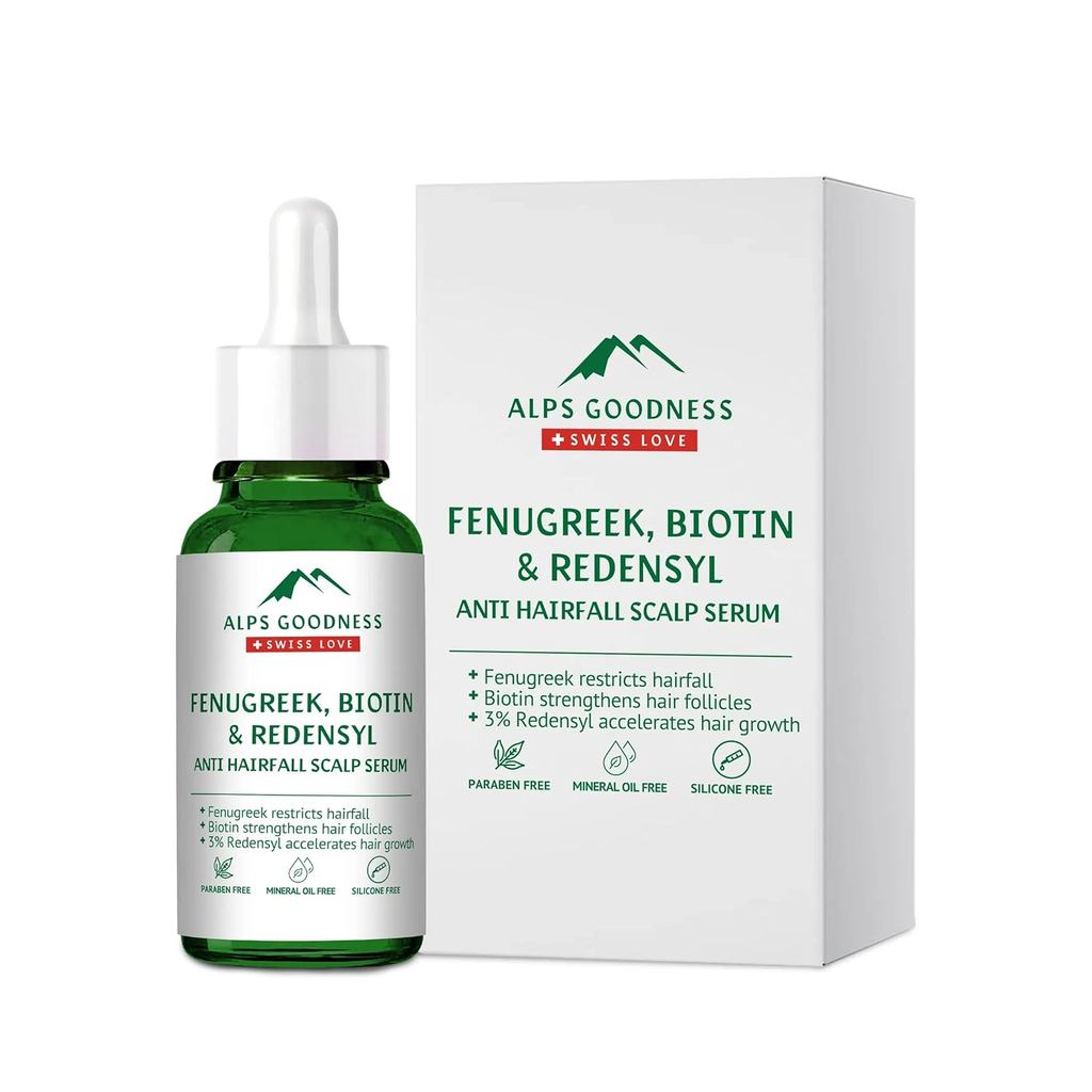 Alps Goodness Fenugreek, Biotin & 3% Redensyl Scalp Serum 30 ml. | Hair Strengthening Scalp & Hair S