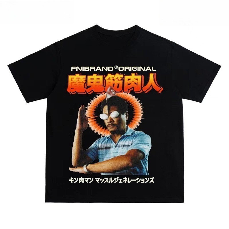 Devil Muscle Man Graphic Oversize T-Shirt