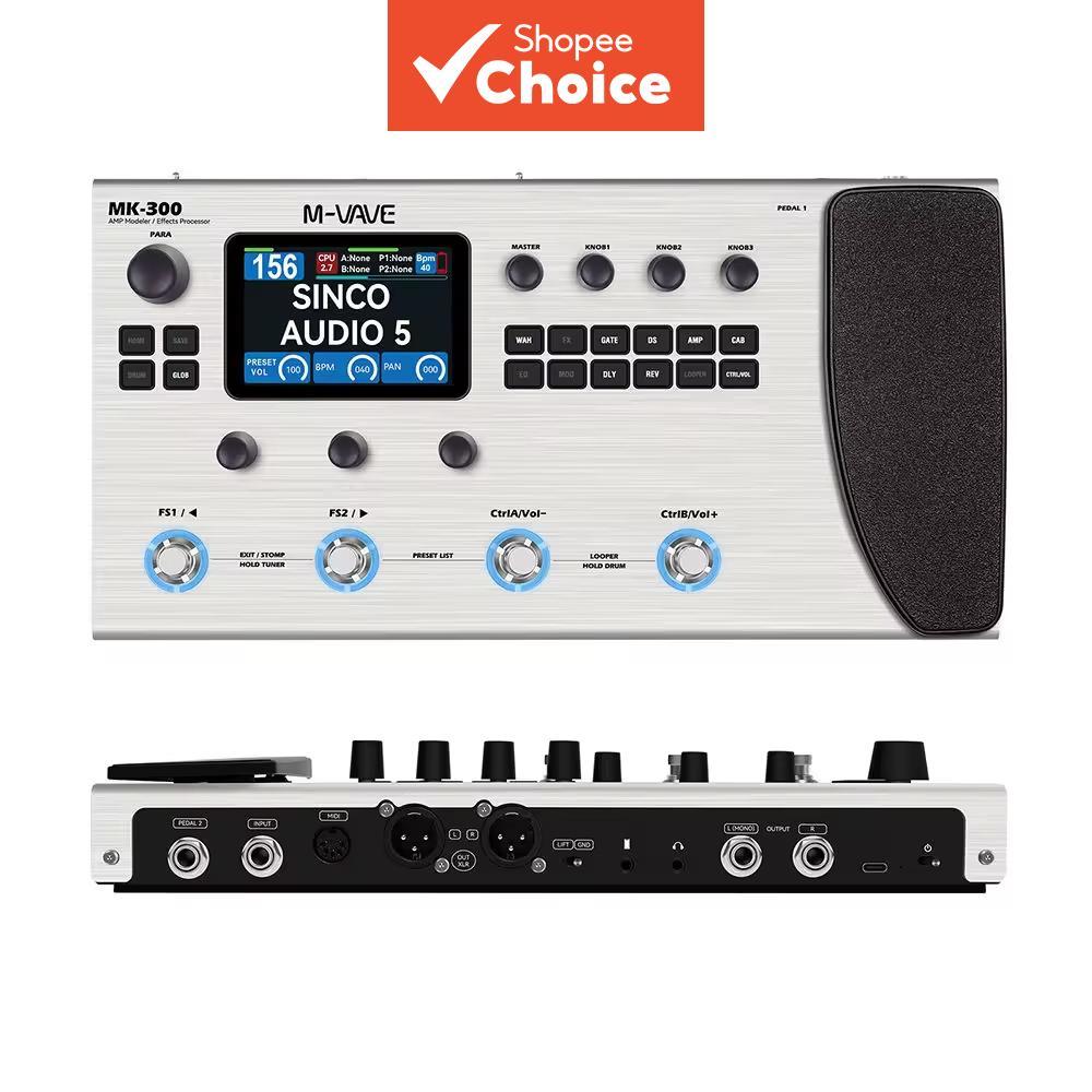 M-VAVE MK-300 360 เอฟเฟค 4 สเต็ป รวมลูปเปอร์ สําหรับกีตาร์และเบส พร้อมหน้าจอ 3.5 นิ้ว