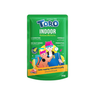 Toro โตโร่ อาหารเปียกแมว สูตรเกรนฟรี ผสมพรีไบโอติคและวิตามิน สำหรับแมวทุกวัย เปียกแมว ซอง 70g