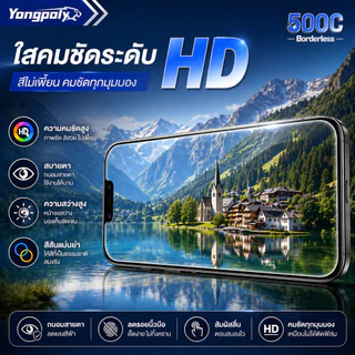ฟิล์มกระจก 500C เต็มจอ ไร้ขอบ HD ใส กันกระแทก ไม่ดันเคส กันฝุ่นลำโพงสำหรับ IPHONE XR 11 12 13PROMAX 14PRO 15 16PROMAX 17
