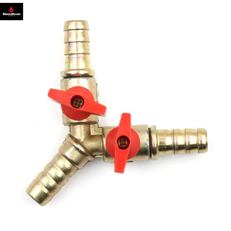 3 Way Tee ทองเหลือง Y ปิดบอลวาล์ว 3/8 "10 มม. Barb การใช้แก๊สน้ํามัน/วาล์ว Clamp
