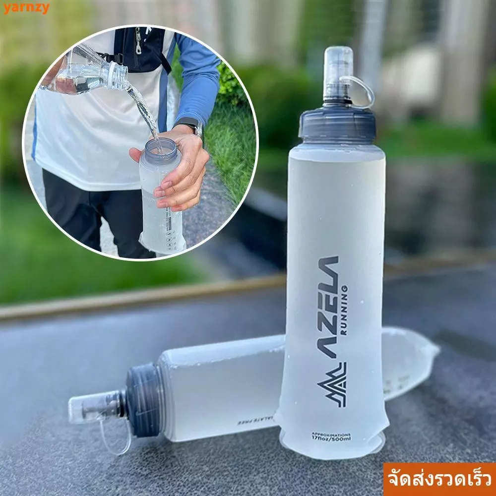 YARNZ 💧250/500ml ขวดน้ํากีฬา,พับแบบพกพาถุงน้ํานุ่ม,ฤดูร้อนเดินป่าวิ่งน้ําหนักเบา Drinkware กาต้มน้ํากลางแจ้ง