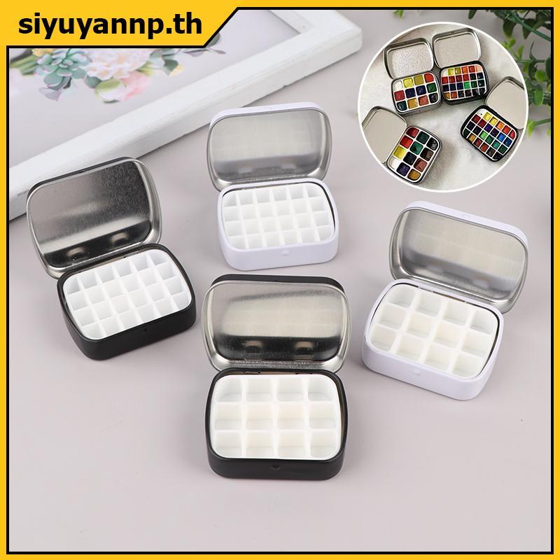 SIYUY แบบพกพาสีน้ําเปล่ากล่องดีบุก 12/24 กริด Mini สีน้ําสี Palette Travel ภาพวาดถาดสี Art Supplies ,