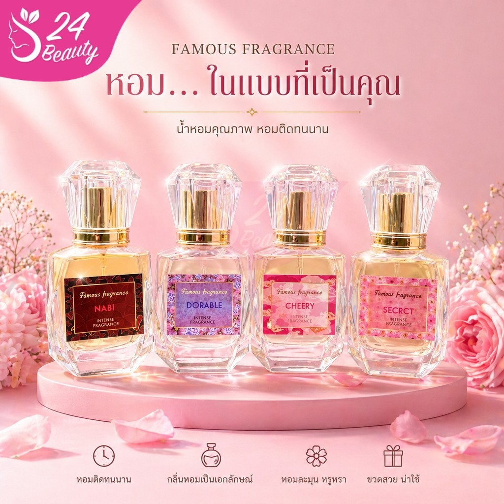 น้ำหอมเฟมัส Famous รุ่น อินเทนส์ เพอร์ฟูม ขนาด 30 ml. ฉีดครั้งเดียวจบ ติดทนตลอดทั้งวัน