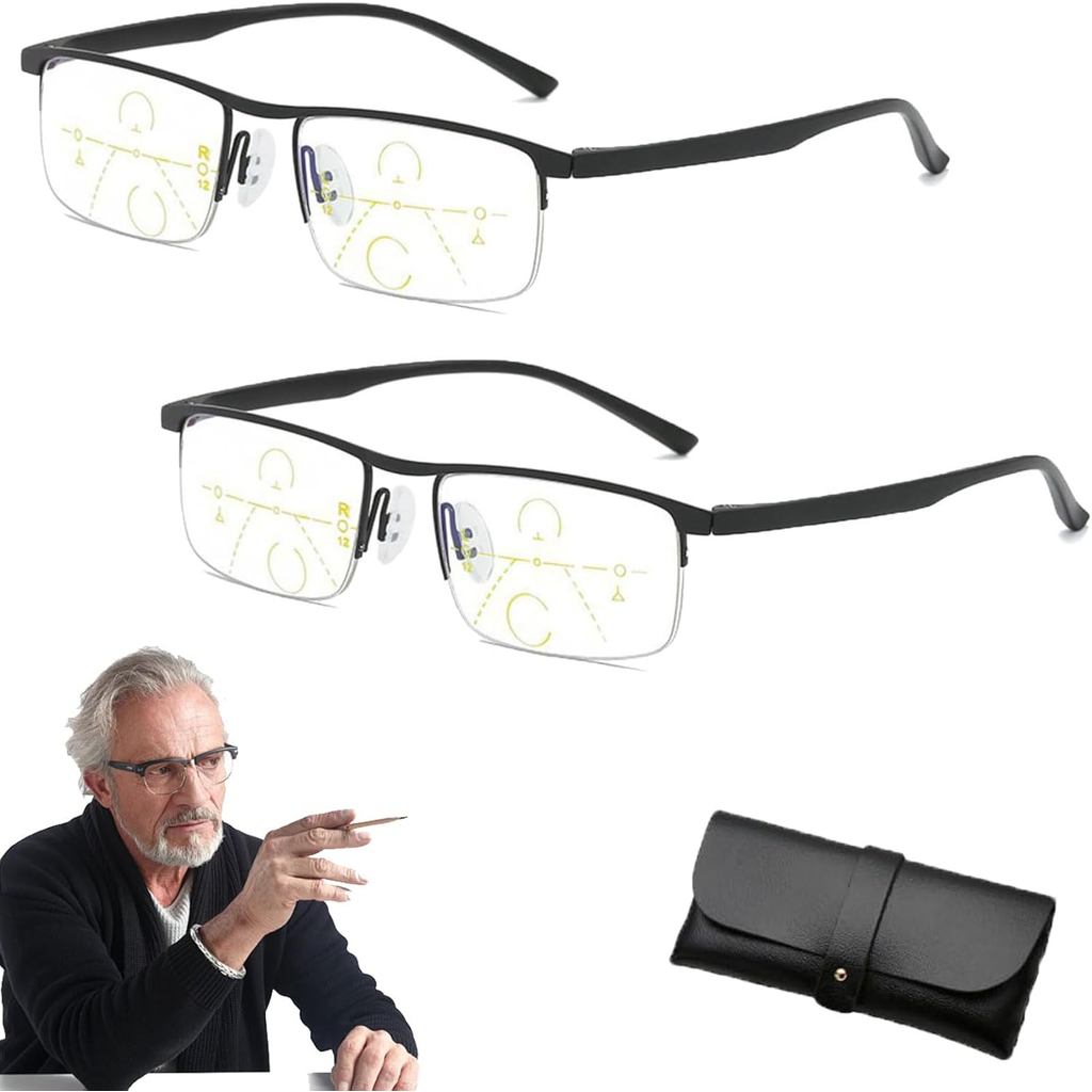 Fanyil Intellireaders Progressive Reading Glasses for Men Titanium Intelligent Reading Glasses