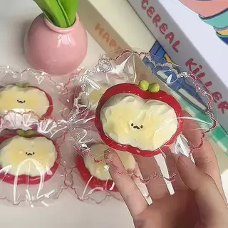 ซ้ายสีแดงสตรอเบอร์รี่ทาร์ตไข่สตรอเบอร์รี่ครีมบาร์สกุชชี่ความเครียดบรรเทาของเล่นประสาทสัมผัสของเล่นสําหรับเด็กผู้ใหญ่ความวิตกกังวลผ่อนคลาย GHT