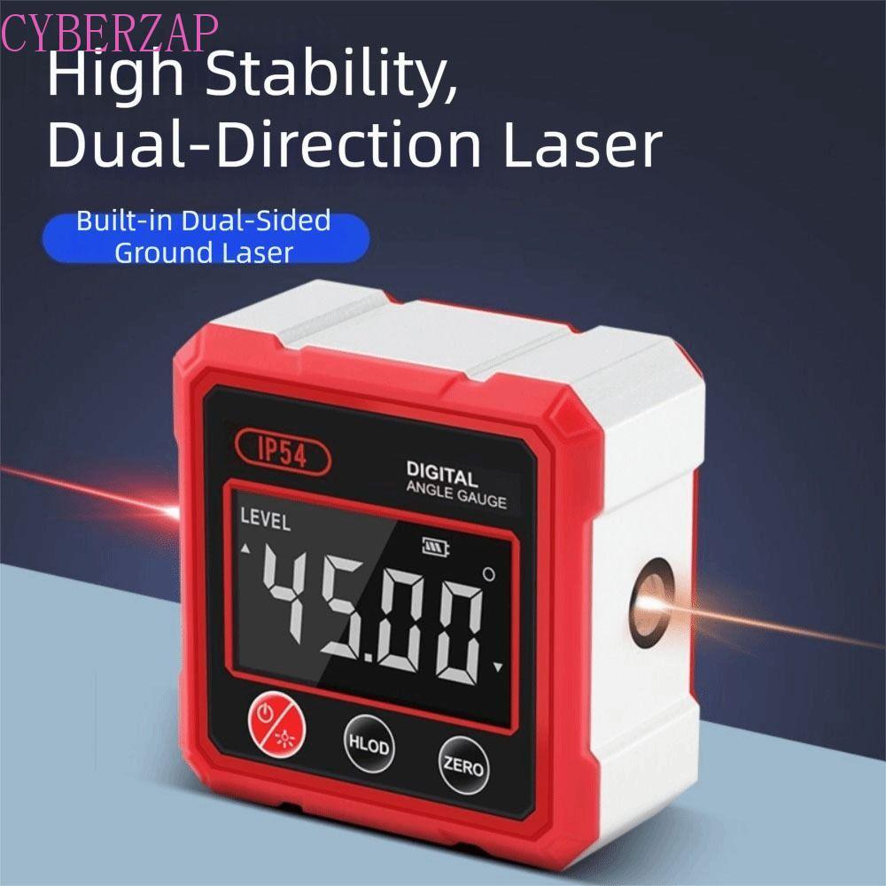 CYBERZAP Inclinometer, 4 ด้านแม่เหล็กความแม่นยําสูง Digital Angel Meter, เครื่องมือวัดชาร์จแบบพกพาพร้อมกล่องระดับเลเซอร์คู่มืออาชีพใช้