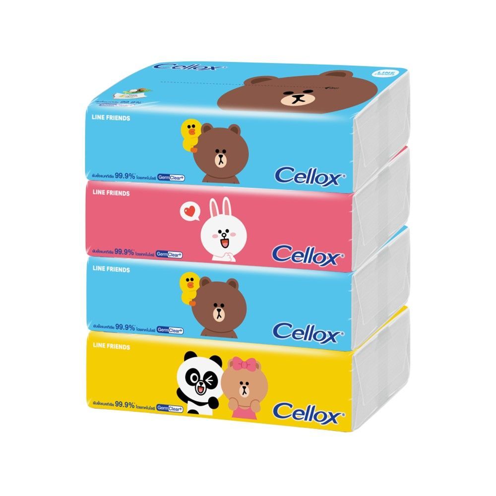 [สินค้าส่งด่วน] เซลล็อกซ์ ไลน์เฟรนด์ 110 แผ่น แพค 4 CELLOX LINEFRIENDS SOFTPACK 110SHEETS X4