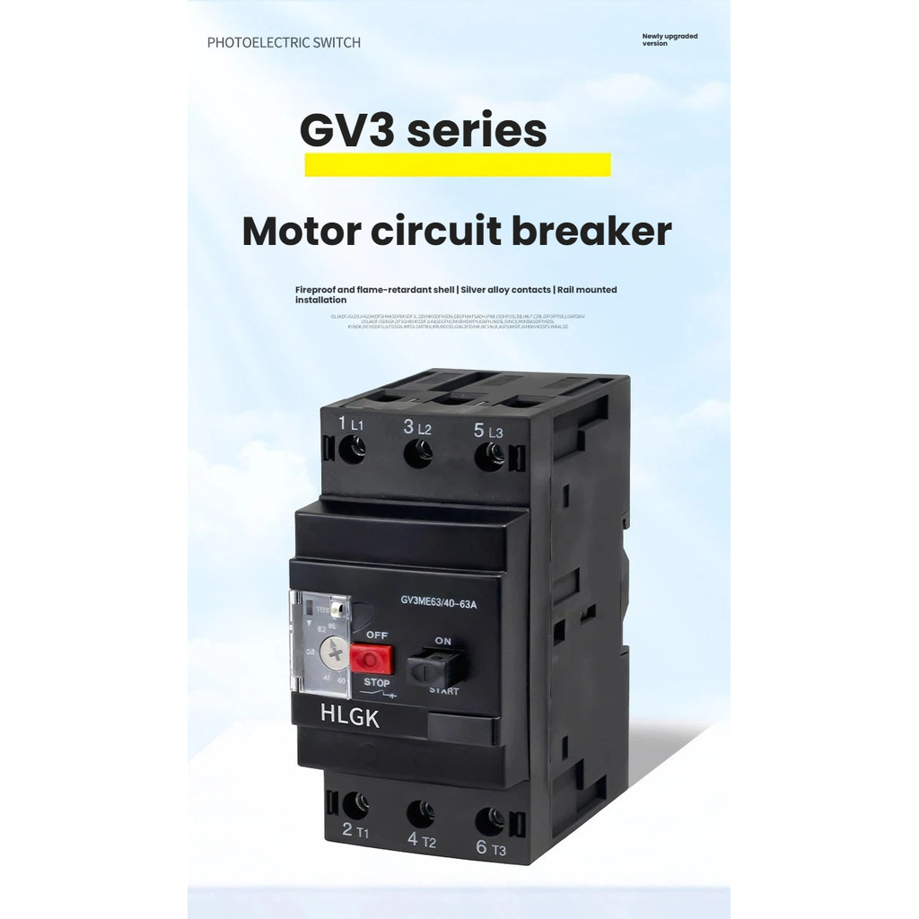 มอเตอร์มอเตอร์สวิตช์ป้องกันเบรกเกอร์ GV3ME40 63 GV3ME80C GV3A01