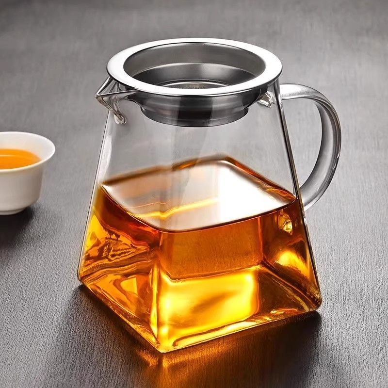 加厚玻璃公道杯带茶漏一体家用高档分茶器茶漏套装家用茶海带茶滤4/30Thickened Glass Fair Cup with Integrated Tea Strainer, High-end Ho