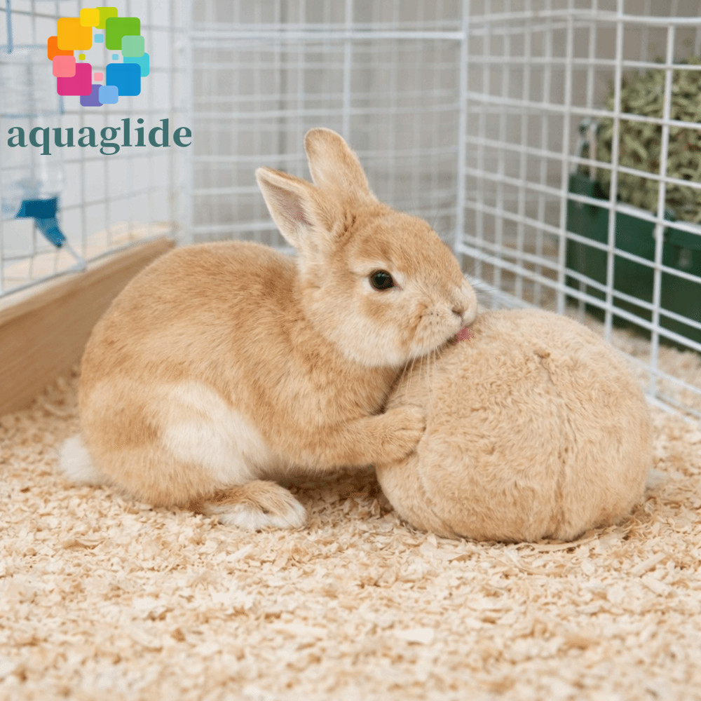 AQUAGLIDE Rabbit Soothing Bite-Resistant Plush Pet Chewable Ball, Pet Sniffing Interactive Calming Ball กระต่ายจําลองก้นนุ่มสบาย