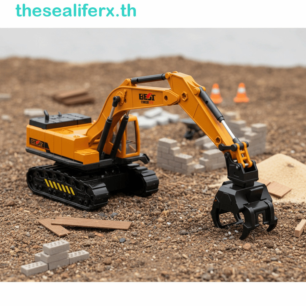 THESEALI วิศวกรรม Diecast Crane, มินิสีเหลืองรถยกวิศวกรรม Diecast Bulldozer, แผนที่ Roller พลาสติกก่