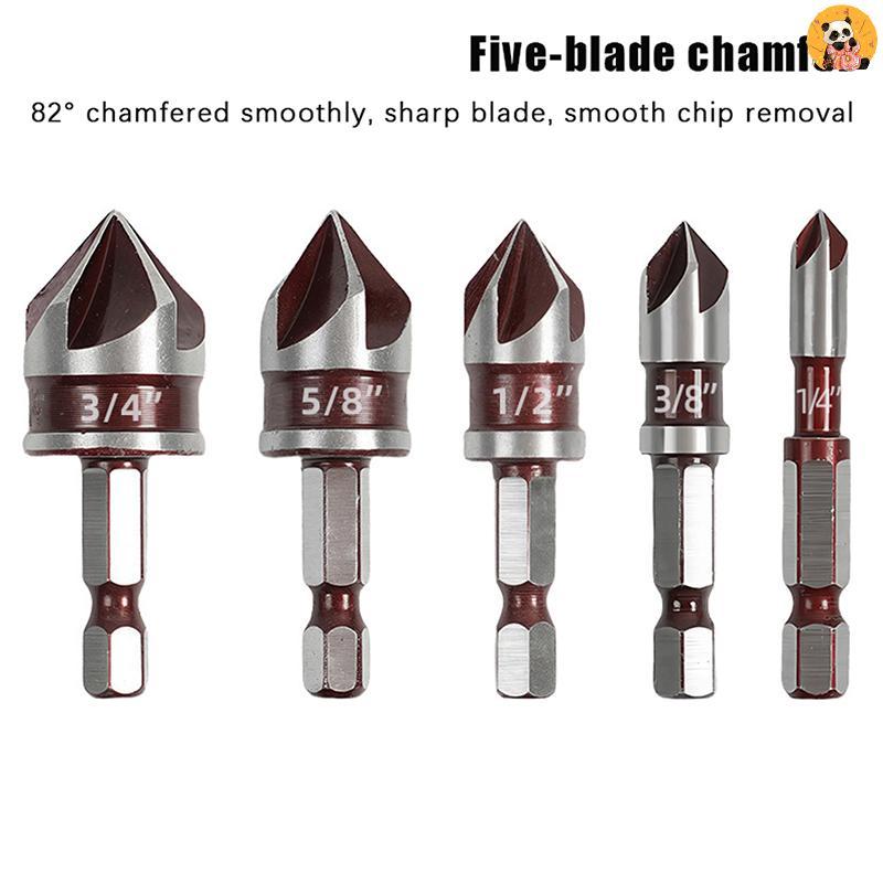 [CO] Hole Opener Chamfer Drill Bit Hex Shank Woodworking Chamfering Tool 82° Countersink Precision Multi-Size Countersink Bits [TH]