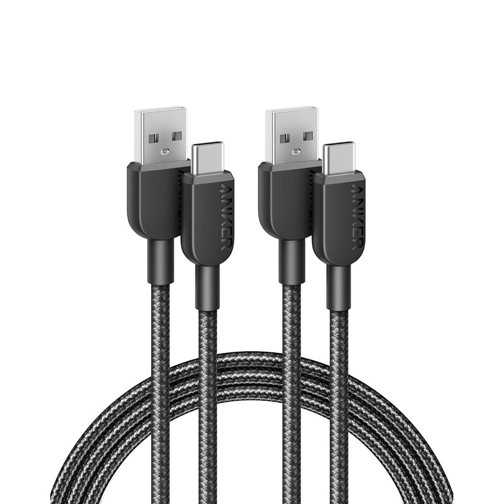 สาย Anker USB A to USB C, สายชาร์จ (2 แพ็ค, 6FT), สําหรับ 17 Series, Galaxy Note 10/S10+ S10, LG V30