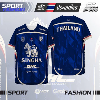 เสื้อกีฬาผ้าพิมพ์ลายสปอนเซอร์ สิงห์-01-หลากสี ผ้าไมโครโพลีเอสเตอร์ แห้งเร็ว ใส่สบาย ไซส์ S-4XL