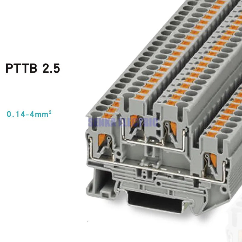 FZ10pcs PTTB 2.5 0.14-4mm2 Double-layer Quick Connection Connector Din Rail Combine Fast สายไฟสาย Te