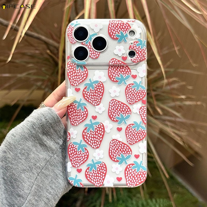 สําหรับRealme 5 5i 5s 3 Q5 Q3 Q2 Pro Q5i Q3i 5G Q2i Q P3X P3 Pro P1 Neo 7Xเคสโทรศัพท์สีแดงสตรอเบอร์ร