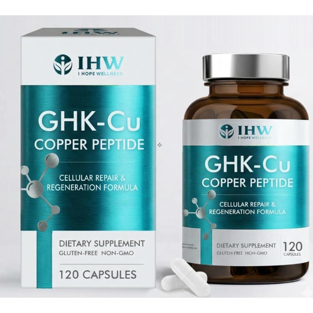GHK-Cu Peptide, อาหารเสริมเปปไทด์ทองแดง GHK-Cu 120mcg Vegan & ปราศจากกลูเตนสําหรับผิวและผม
