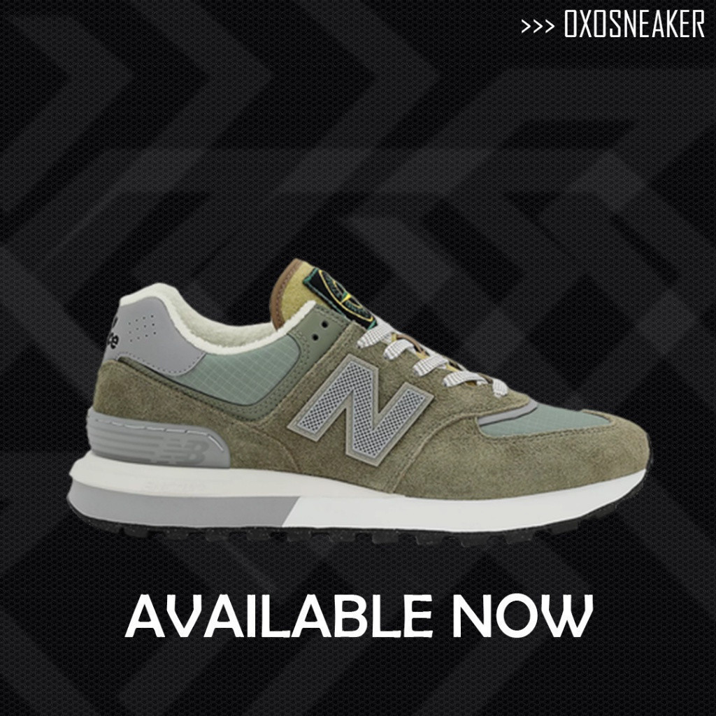 Stone Island x New Balance 574 Legacy Green NB574 U574LGST NB รองเท้าผ้าใบผู้ชายผู้หญิงรองเท้า