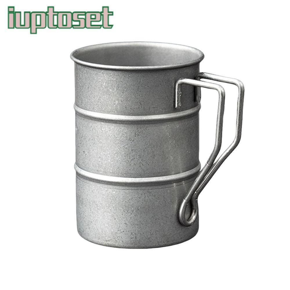 IUPTOSET ถ้วยน้ํา, แก้วย้อนยุคสแตนเลส, ถ้วยกาแฟขนาด 380/500 มล. แบบพกพาสําหรับตั้งแคมป์กลางแจ้งปิคนิค