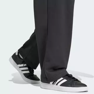 adidas ไลฟ์สไตล์ กางเกงขายาว Essentials Wide Leg 3 Bar Logo ผู้ชาย สีดำ JF3604