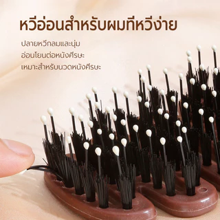 หวีแปรงขนหมู สุดคุ้ม ใช้ได้ทุกประเภทผม ผมยาว ผมหยิก ผมตรง ใช้ในบ้านพกพาได้ หวีแปรงขนหมูแท้ หวีขนหมูป่าแท้