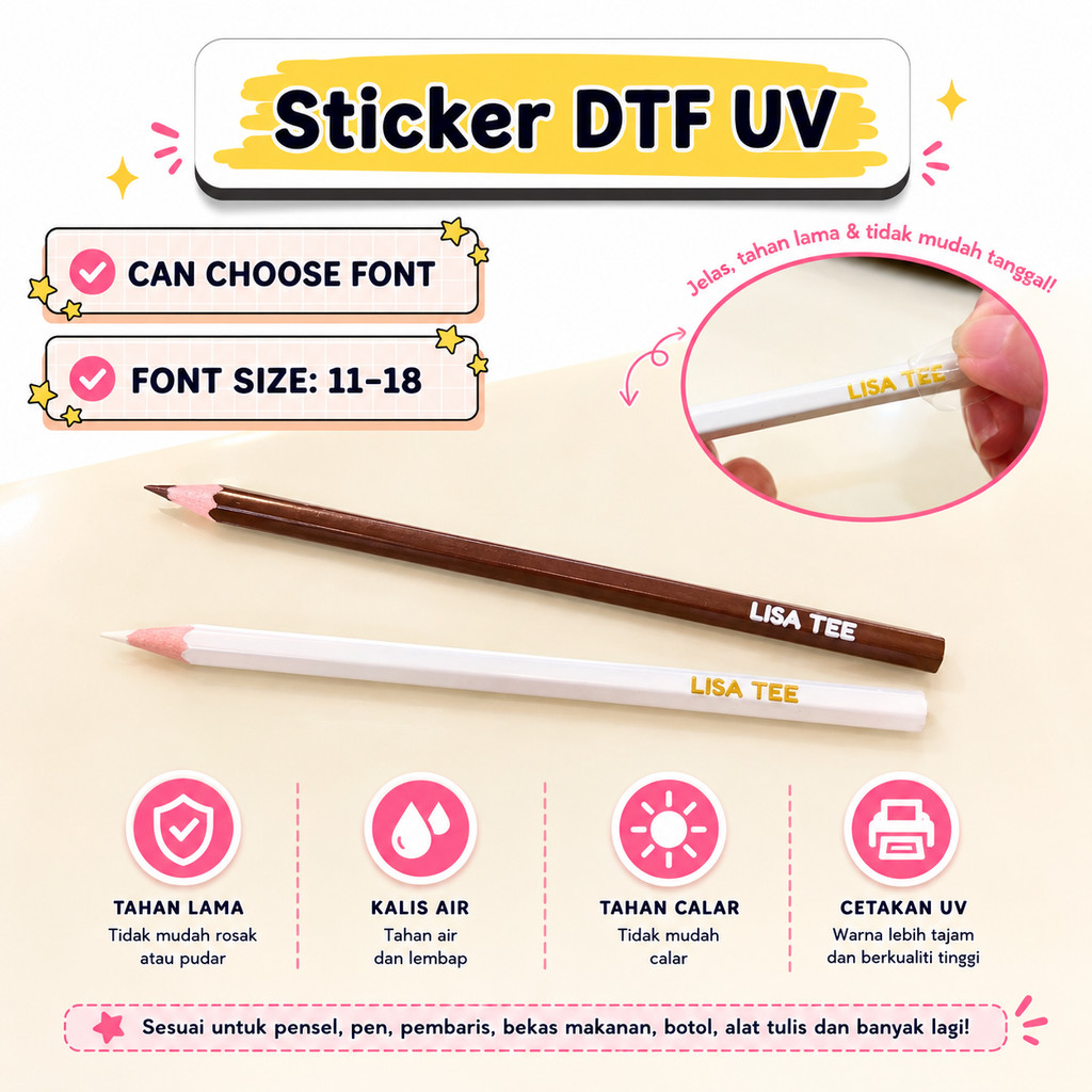 Custom UV DTF Sticker กันน้ําขนาดเล็ก DTF Sticker