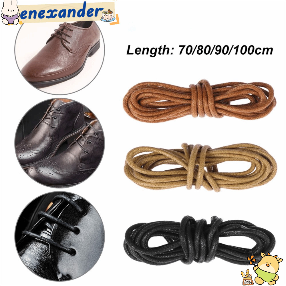 EXER รองเท้า Laces Strings, รอบผู้ชายผู้หญิง Waxed Shoelaces, สี 70/800/90/100 ซม. อุปกรณ์เสริมสําหรับรองเท้าหนัง